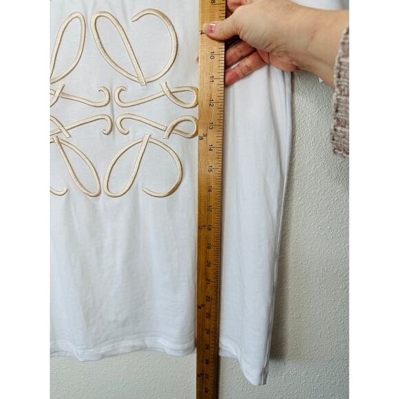Loewe White Short Sleeve Cream Embroidered Logo Graphic Tee S - Picture 13 of 13